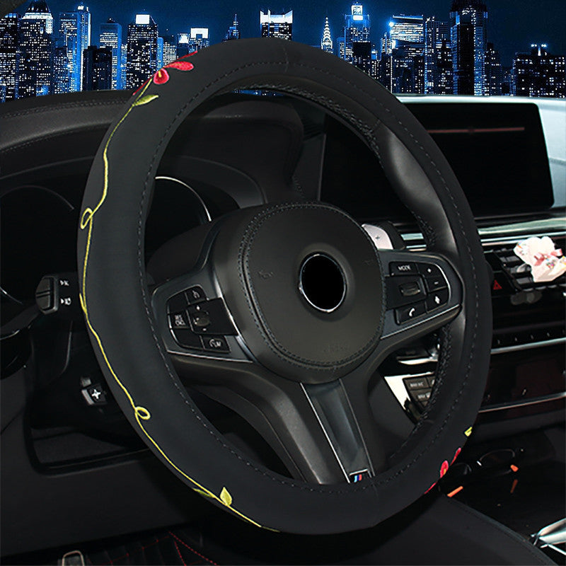 Embroidered Steering Wheel Cover for Women
