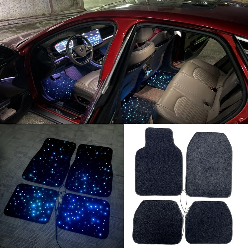 Fiber Optic Car Foot Mats with Voice Control