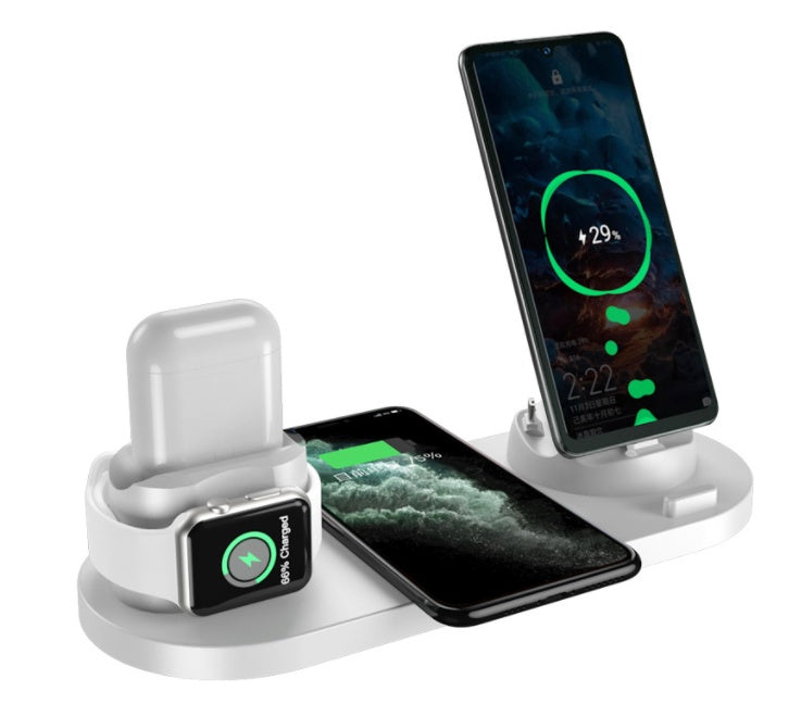 6 in 1 Wireless Charging Dock Station for iPhone and Smartwatch Fast Charging Pad