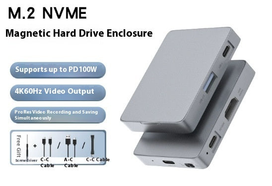 Ultra Slim Aluminum Alloy M2 Magnetic Mobile Phone Hard Disk Enclosure