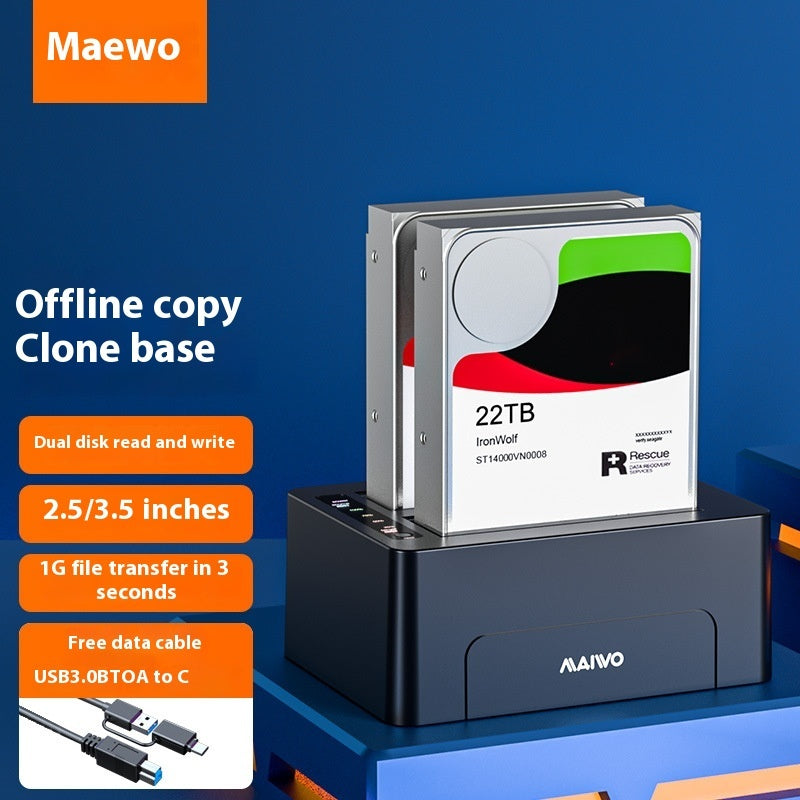 Dual-Disk 2.5/3.5-Inch SATA Hard Disk Dock and Offline Copier