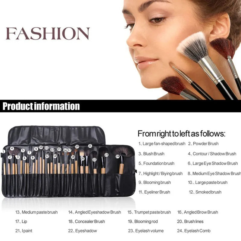 Premium 24-Piece Professional Makeup Brush Set