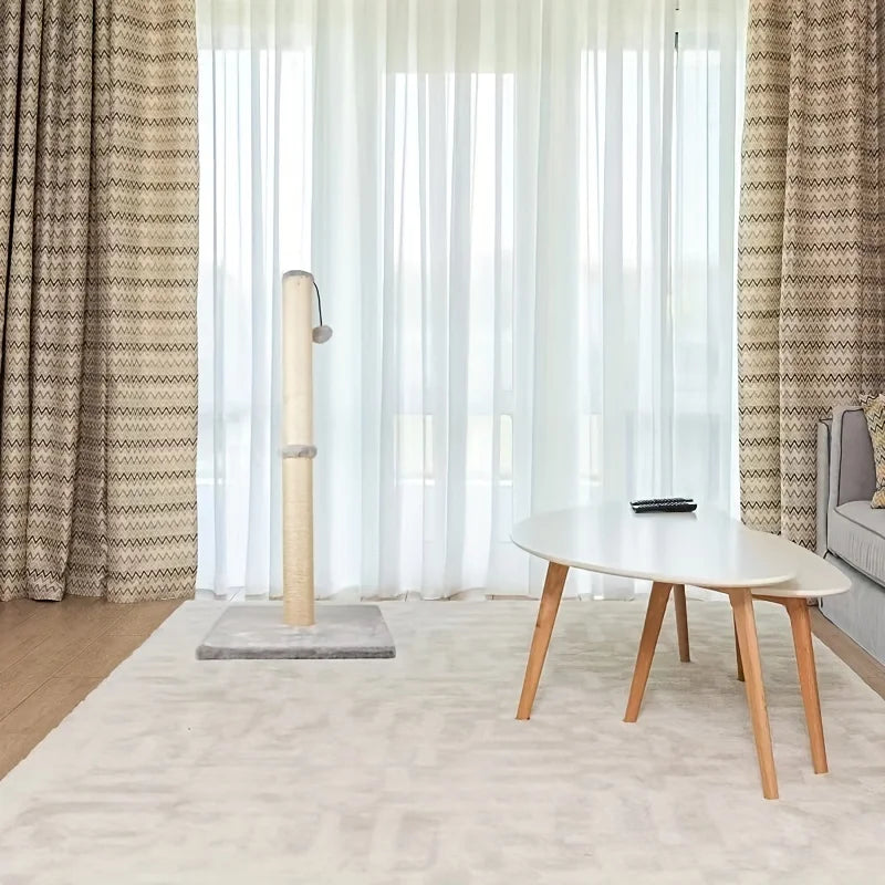 Two Section Vertical Sisal Cat Climbing Frame and Modern Stable Cat Scratching Post