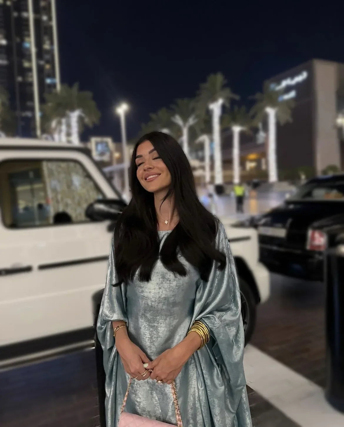 Fashion Middle Eastern Robe Abaya Dubai Turkey Modest Evening Party Dresses Bat Sleeves Elegant Muslim Middle East Gowns