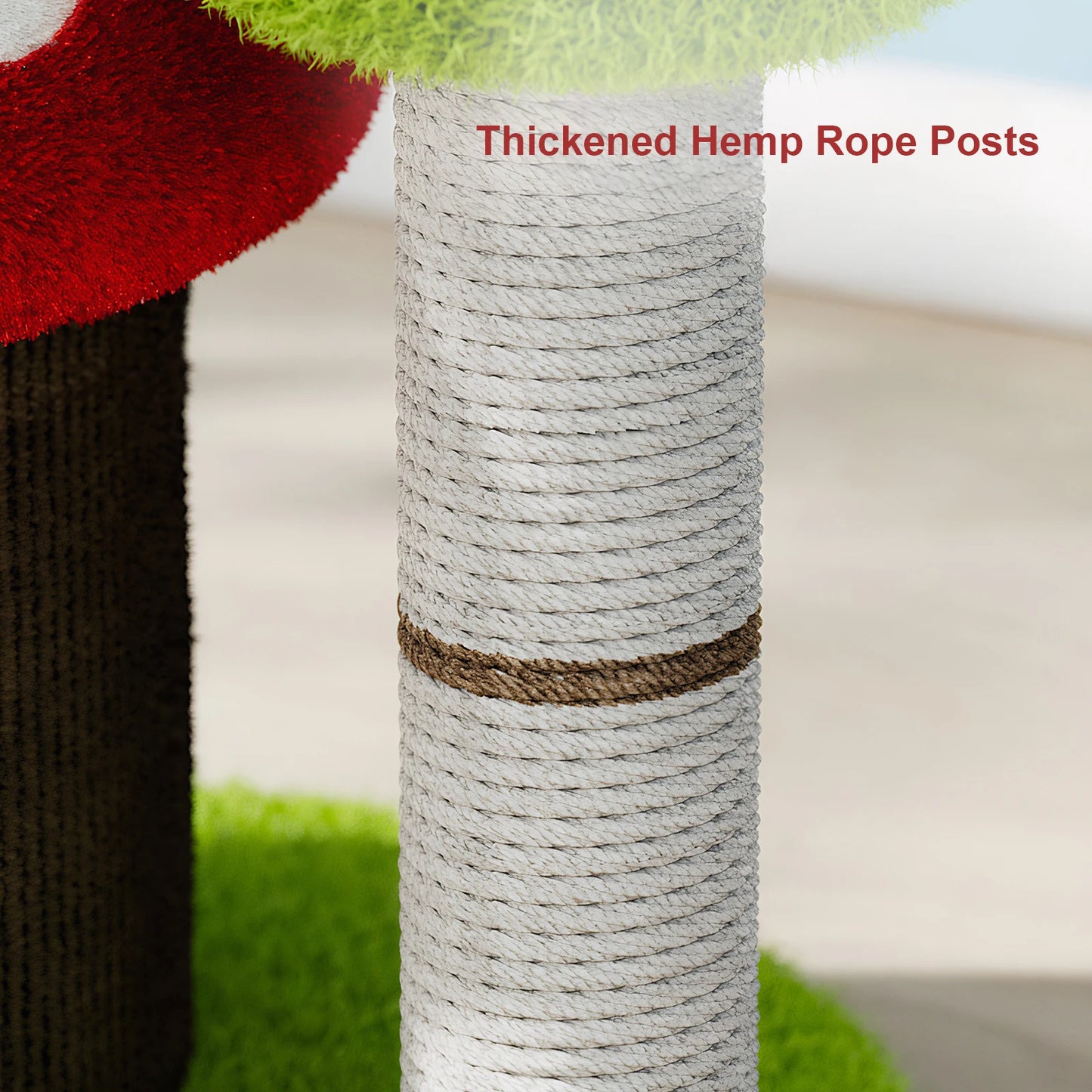 Modern 30.7 Inch Mushroom Themed Cat Tree Tower with Sisal Scratching Posts