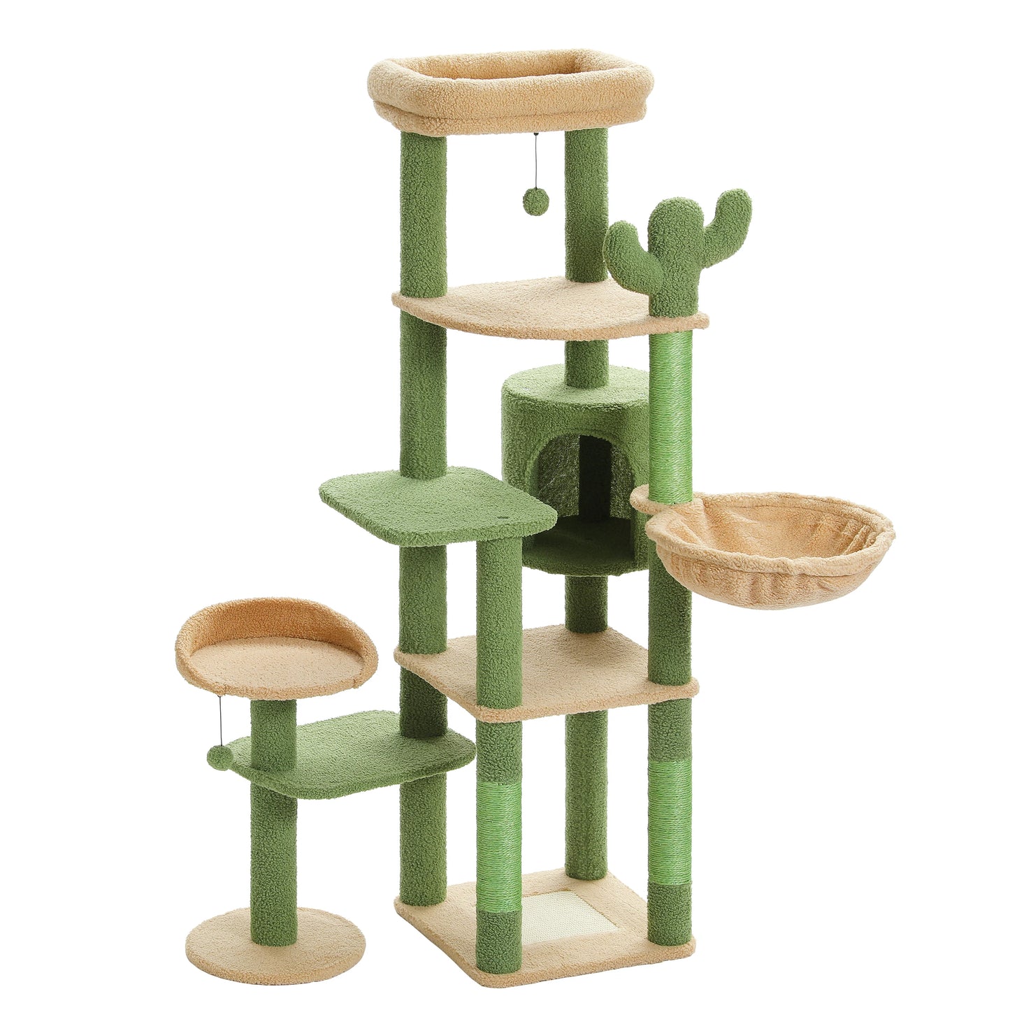 PETEPELA 173cm Large Cat Tree Tower for Large Cats with Super Big Hammock and Scratching Posts