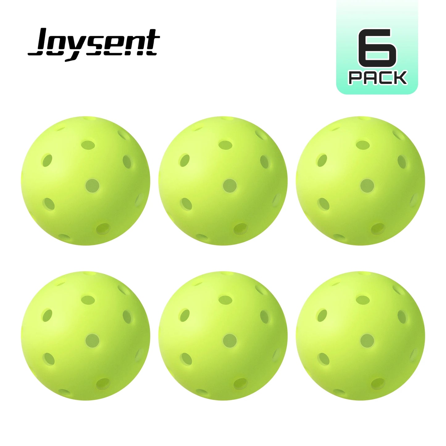 Joysent Pro-Grade Outdoor Rotational Pickleball Balls 40 Holes 74mm Training Competition Practice Standard Durable PE Material