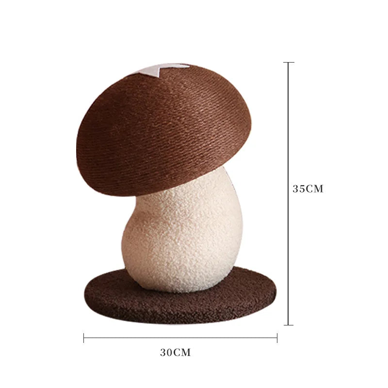 Mushroom Shaped Sisal Cat Scratching Post Vertical Claw Grinding Pad for Indoor Cats