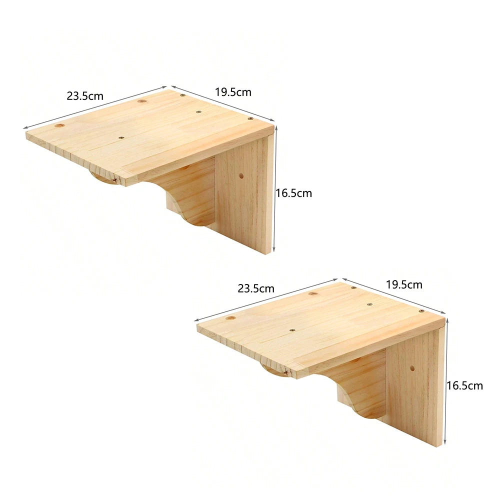 CWV Wall Mounted Cat Climbing House and Floating Shelf Bed Villa for Indoor Cats