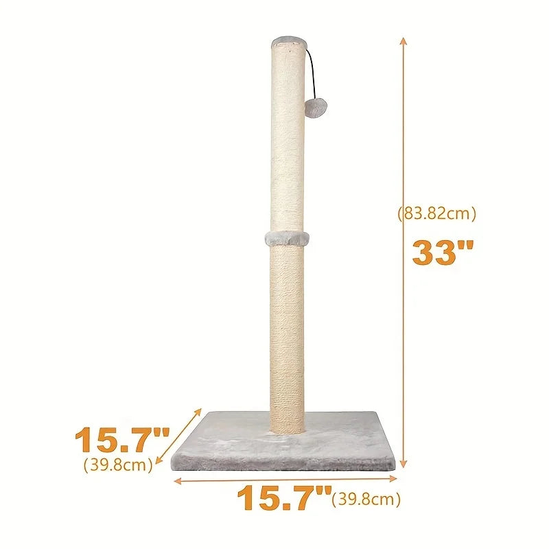 Two Section Vertical Sisal Cat Climbing Frame and Modern Stable Cat Scratching Post