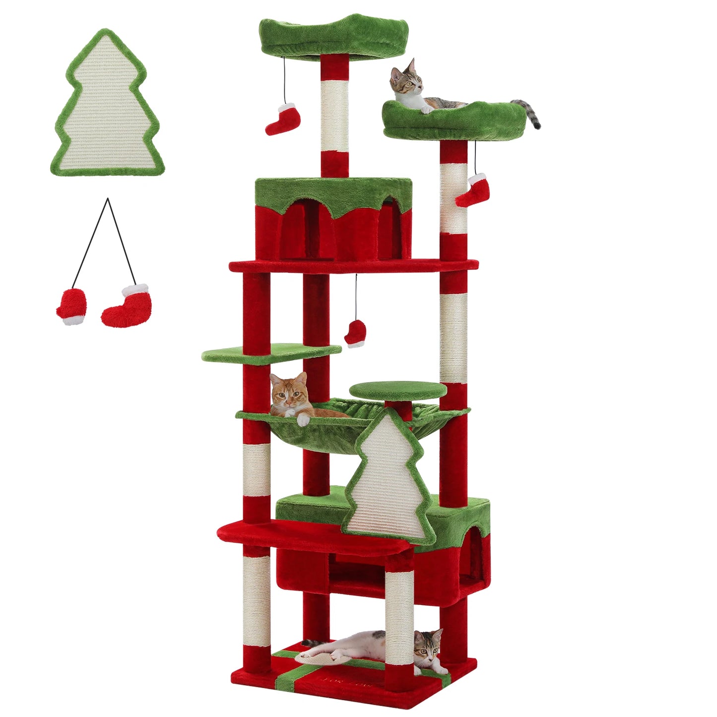 PAWZ Road Large Cat Tree and Tower with Spacious Hammock Padded Perches and Condos