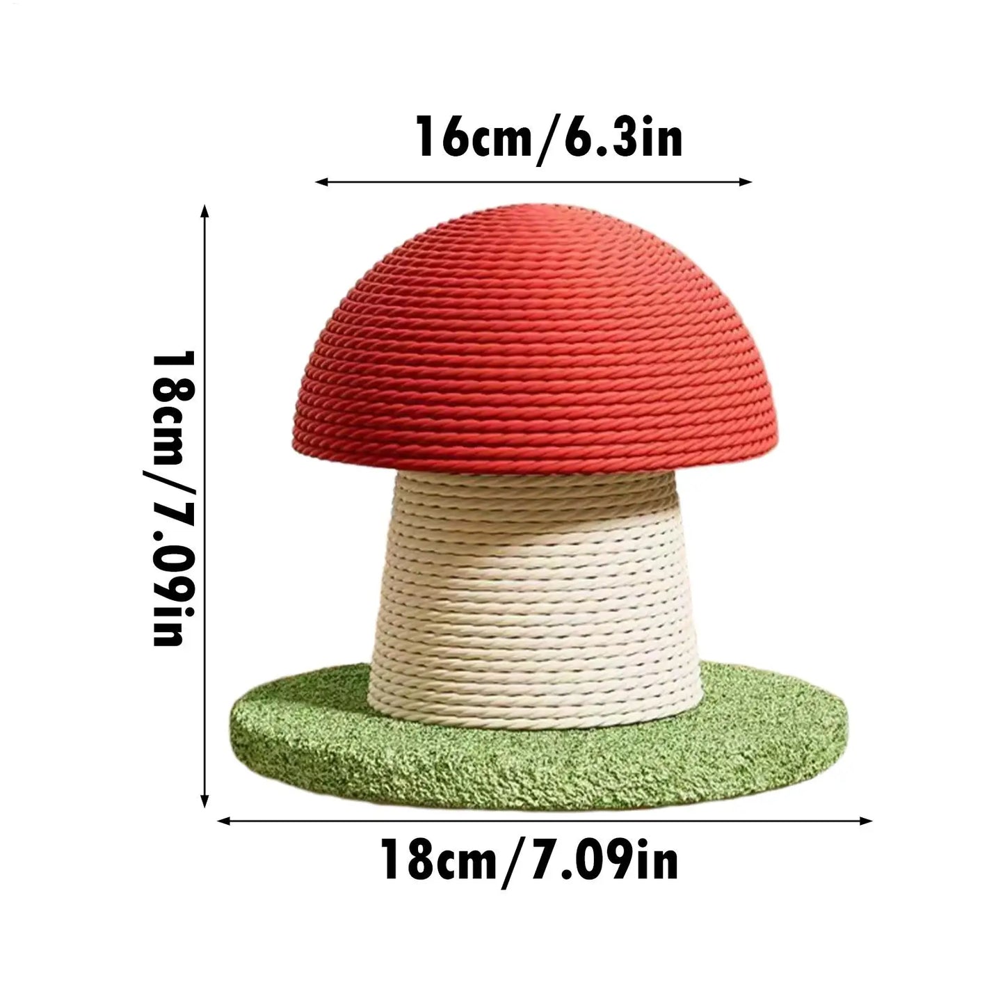 Modern Tall Mushroom Cat Scratching Post with Natural Sisal for Kitten Exercise