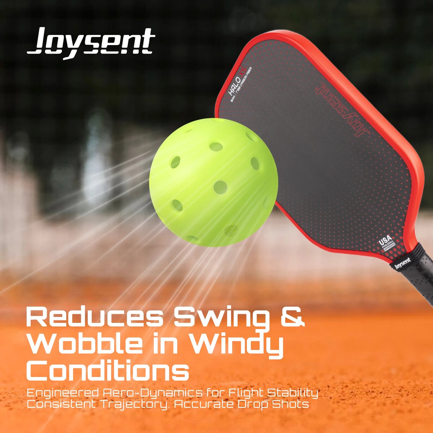 Joysent Pro-Grade Outdoor Rotational Pickleball Balls 40 Holes 74mm Training Competition Practice Standard Durable PE Material
