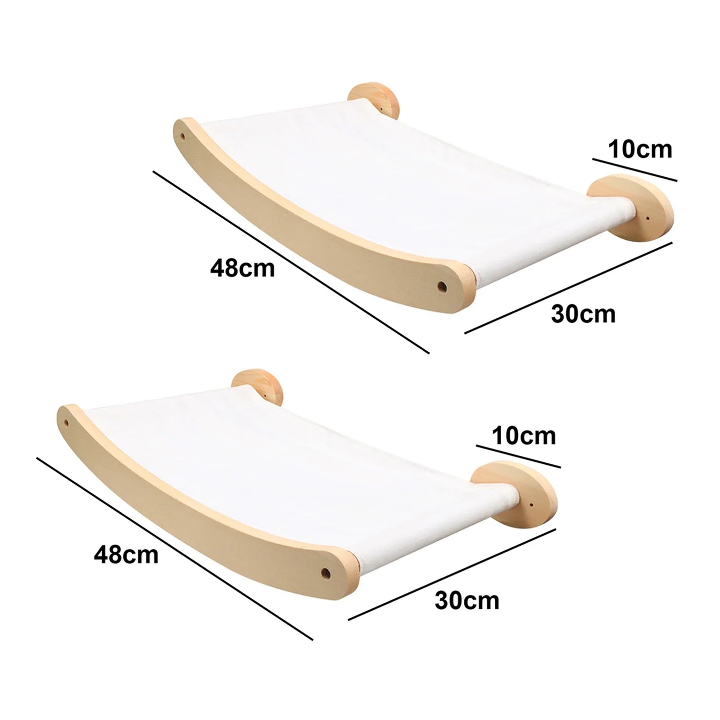Wall Mounted Wooden Cat Tree Shelves with Scratching Posts Hammock and Floating Climbing Perches
