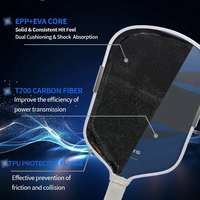Boom Summit Limited Version Pickleball Paddle 16mm Foam Core Never Broken BoomCore Foam Interior Carbon Fiber Surface
