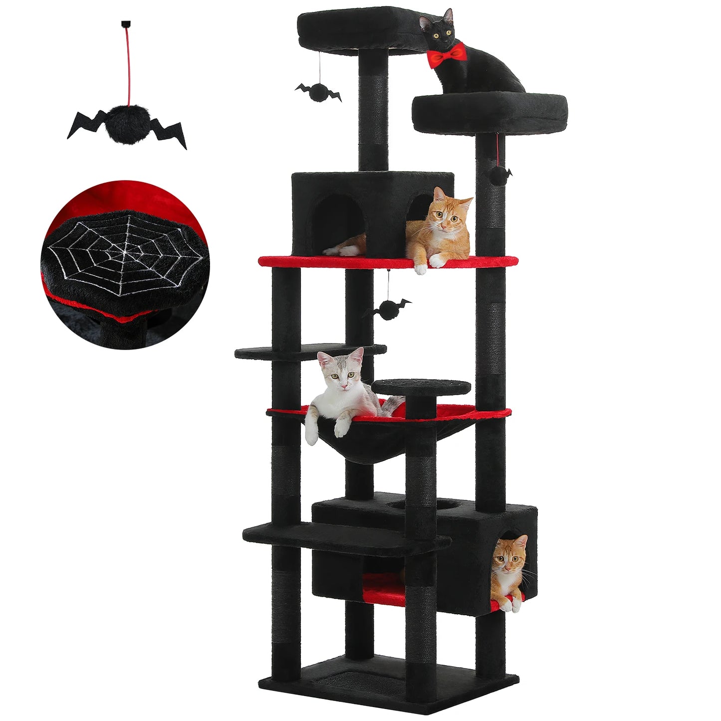 PAWZ Road Large Cat Tree and Tower with Spacious Hammock Padded Perches and Condos