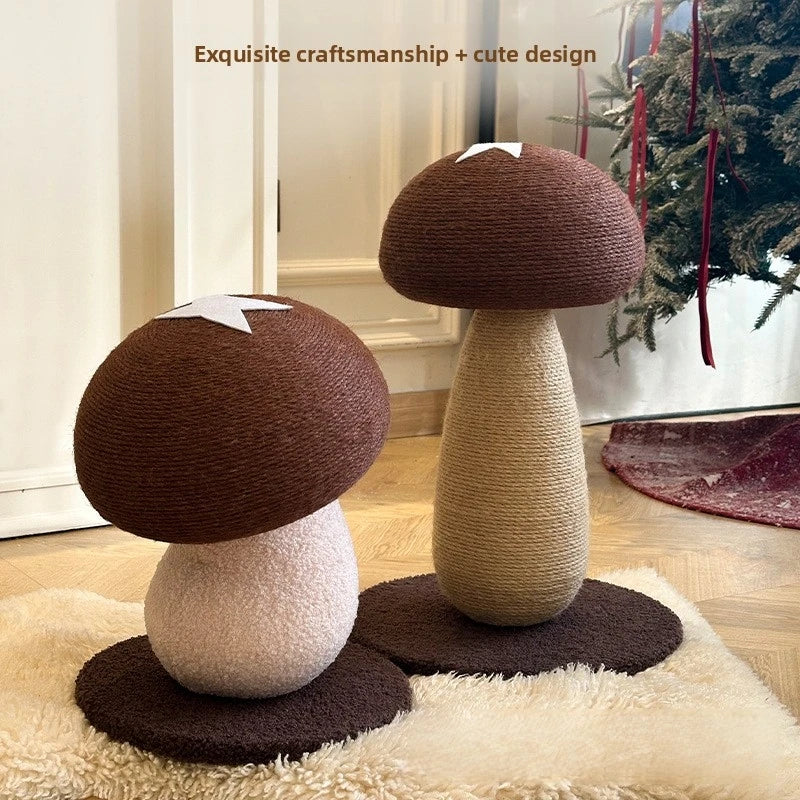 Mushroom Shaped Sisal Cat Scratching Post Vertical Claw Grinding Pad for Indoor Cats