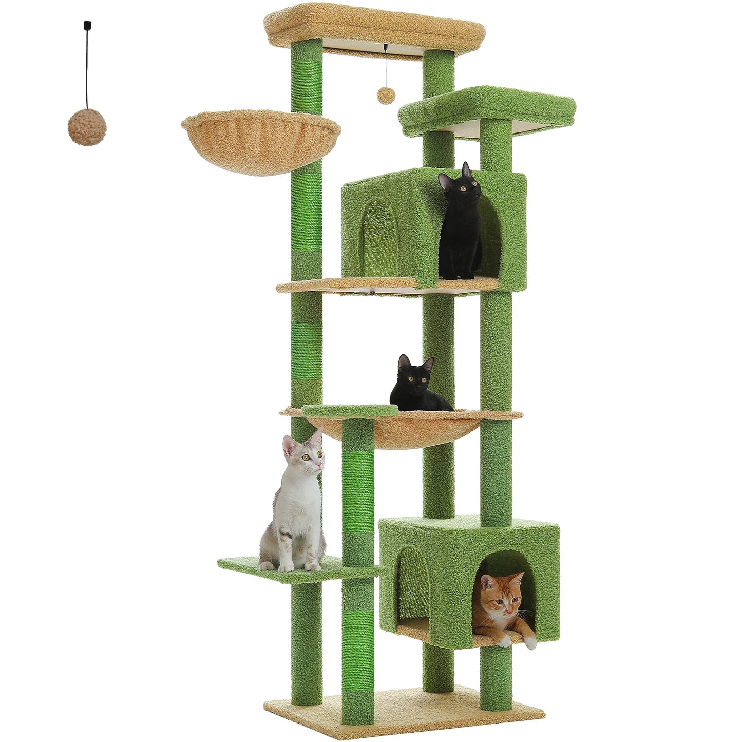 PAWZ Road Large Multi Level Cat Tower with Plush Condo Scratching Posts and Perches