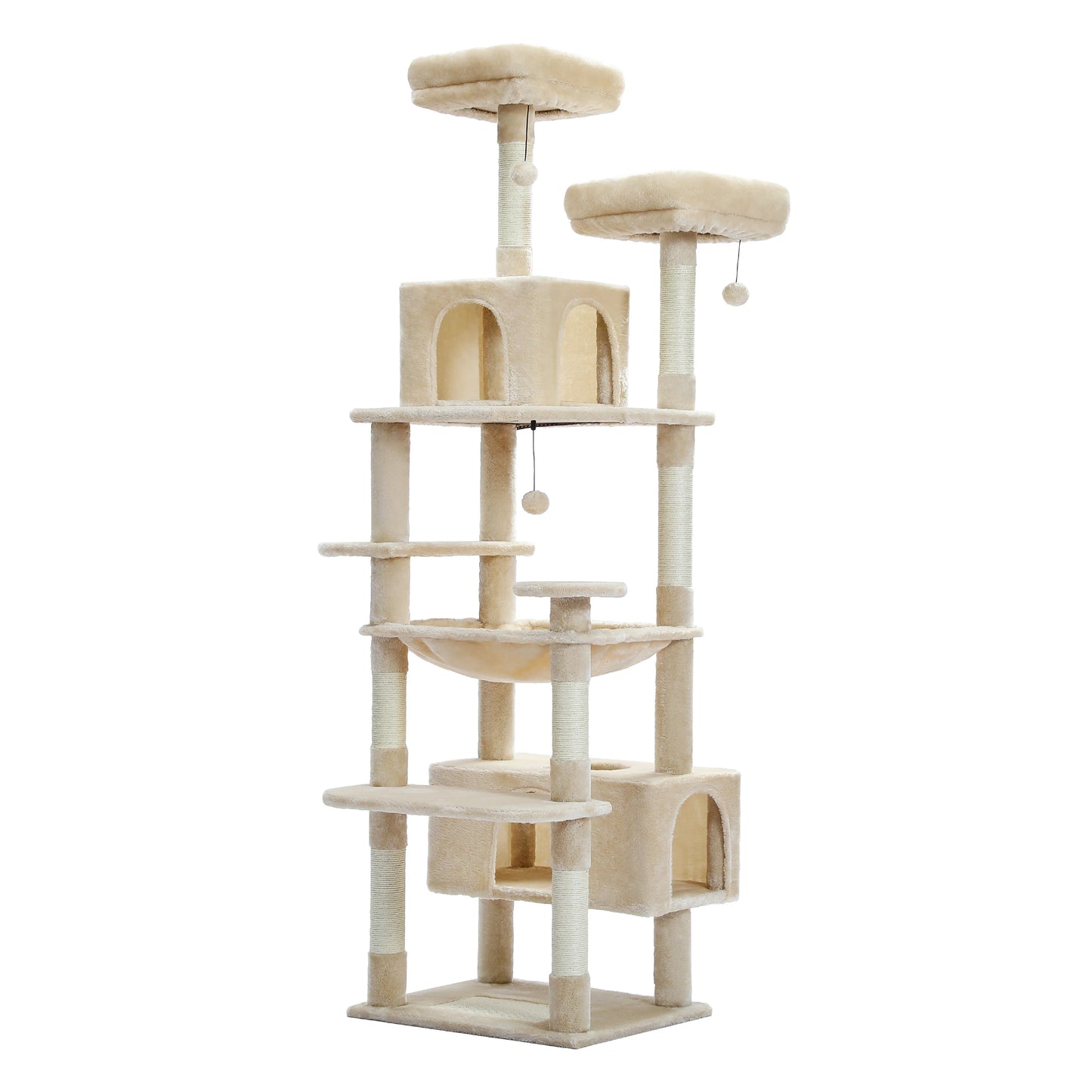 PAWZ Road Large Multi Level Cat Tower with Plush Condo Scratching Posts and Perches
