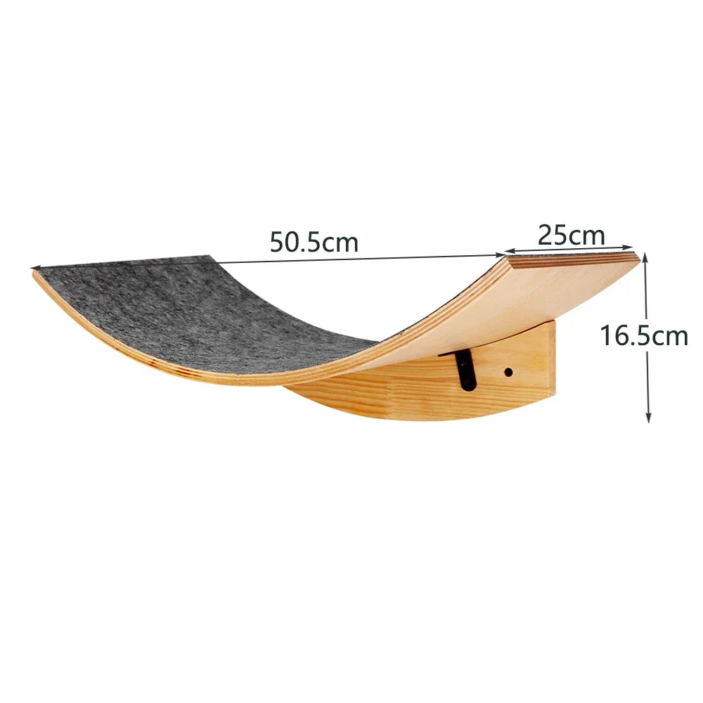 Wall Mounted Wooden Cat Tree Shelves with Scratching Posts Hammock and Floating Climbing Perches