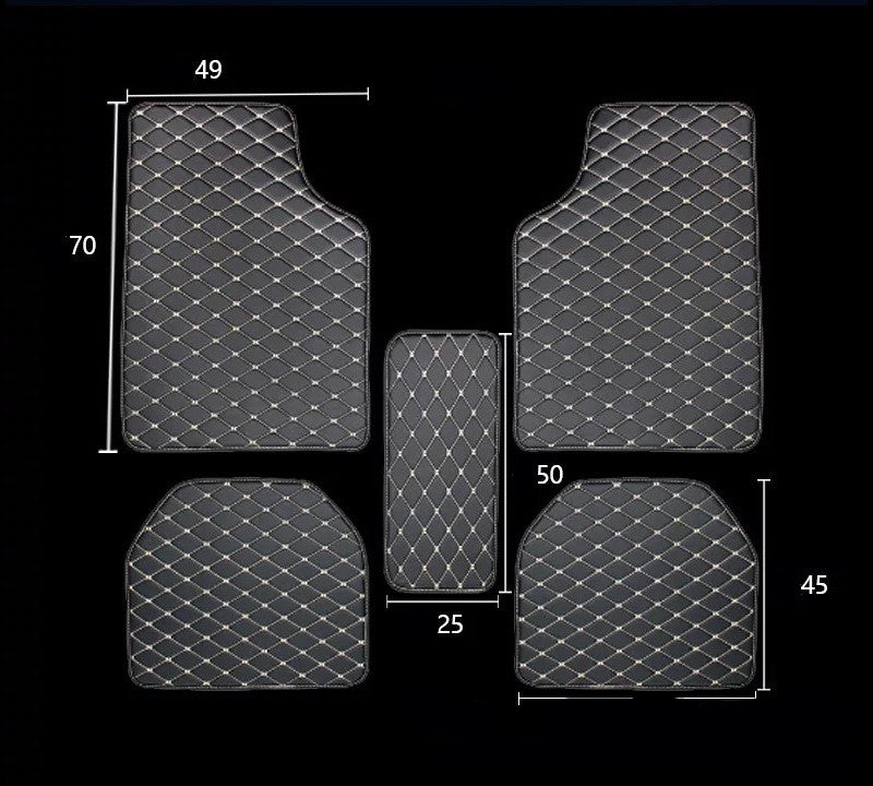 Premium Quilted Leather Universal Car Floor Mat