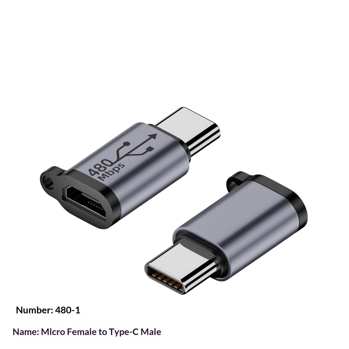 480 Adapter Series: USB to Mini V3/Type-C Adapter with Fast Charging & Data Sync