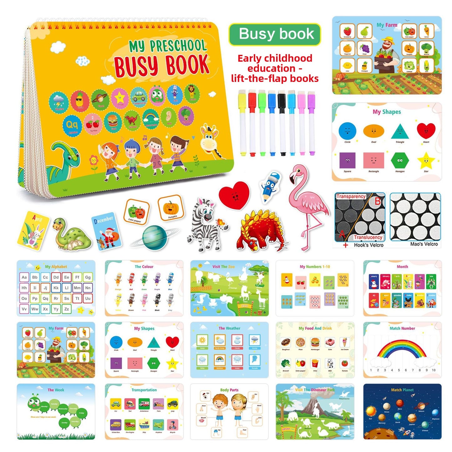 Reusable Educational Busy Book for Kids