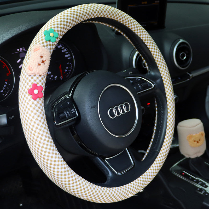 Pure Cotton Cartoon Car Breathable One-piece Linen Fabric Seat Cushion