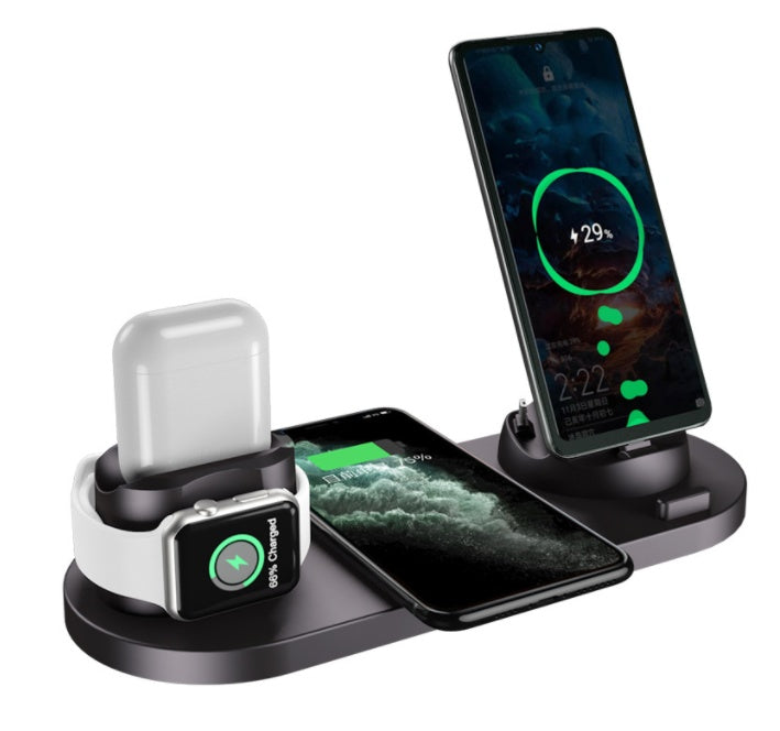 6 in 1 Wireless Charging Dock Station for iPhone and Smartwatch Fast Charging Pad