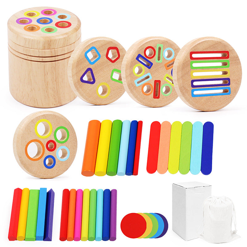 Wooden Color Shape Sorting Cup