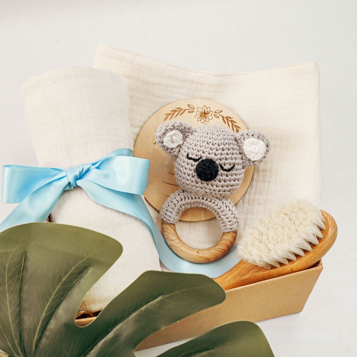 Pure Cotton Crochet Baby Rattle Toys Gift Set