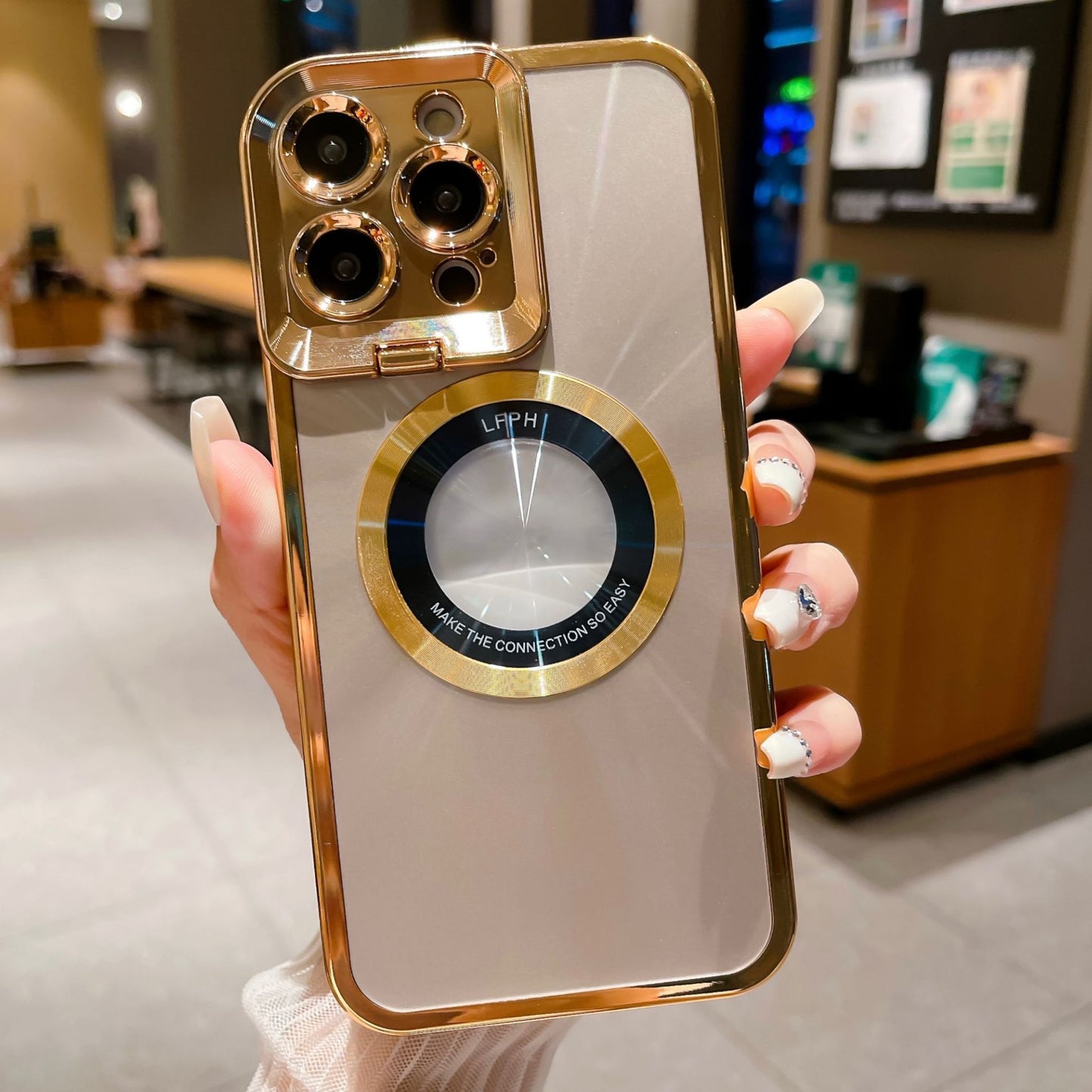 Electroplated Magsafe Phone Case with Invisible Stand