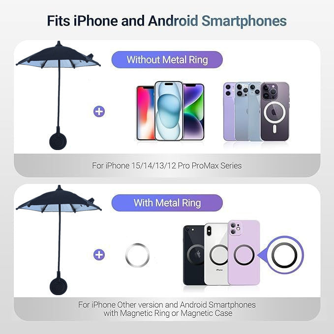 Magnetic Retractable Mobile Phone Umbrella Bracket