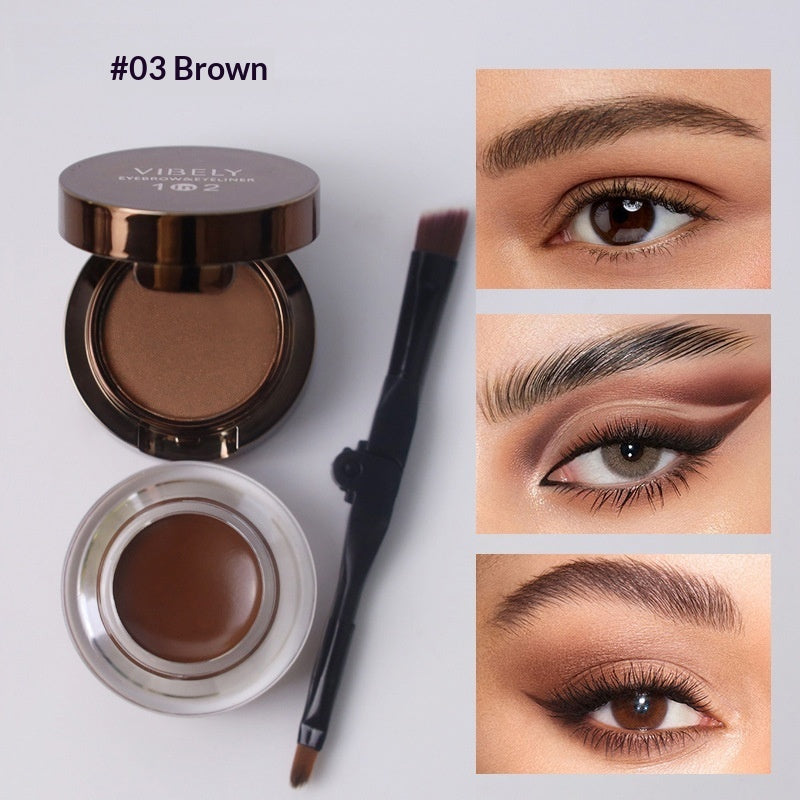 Waterproof Sweat-proof And Smudge-proof 2-in-1 Dual-color Eyeliner And Brow Gel
