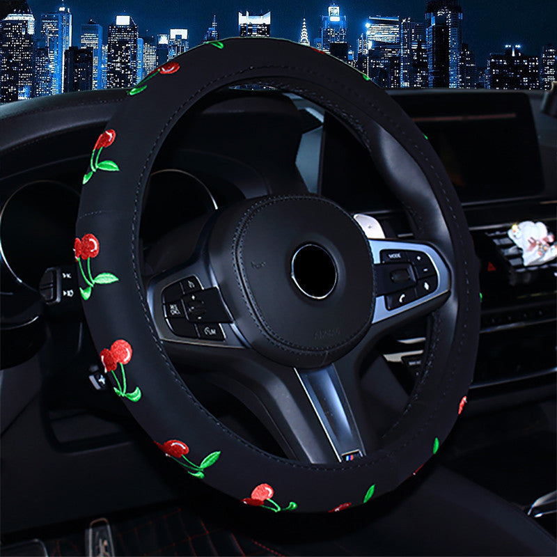 Embroidered Steering Wheel Cover for Women