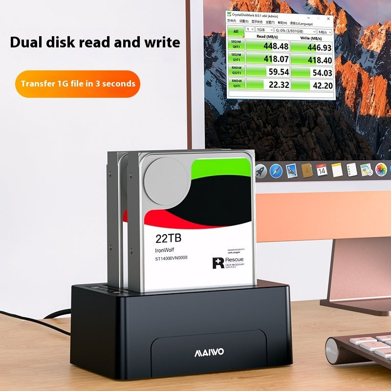 Dual-Disk 2.5/3.5-Inch SATA Hard Disk Dock and Offline Copier