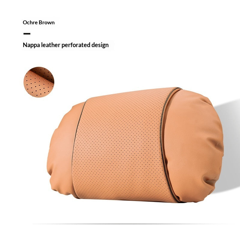 Premium Nappa Leather Car Neck Support Pillow
