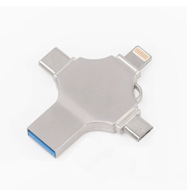Metal Mobile Phone U Disk 4-in-1 Flash Drive