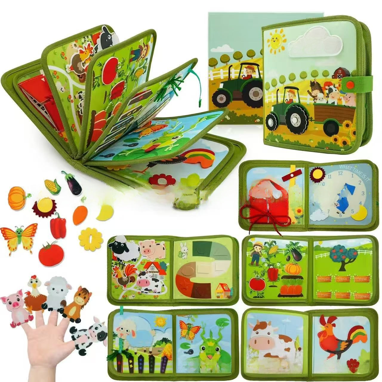 Childrens Felt Learning Book Farm Theme