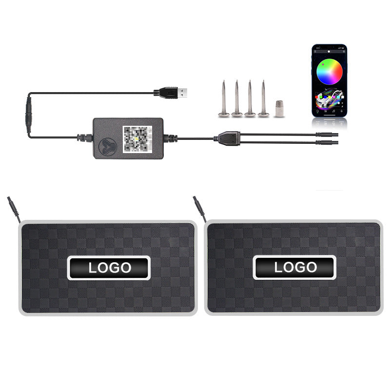 Car Foot Mat Ambience Light Led Car Decorative Light Bluetooth RGB Foot Sound Control Rhythm Lamp