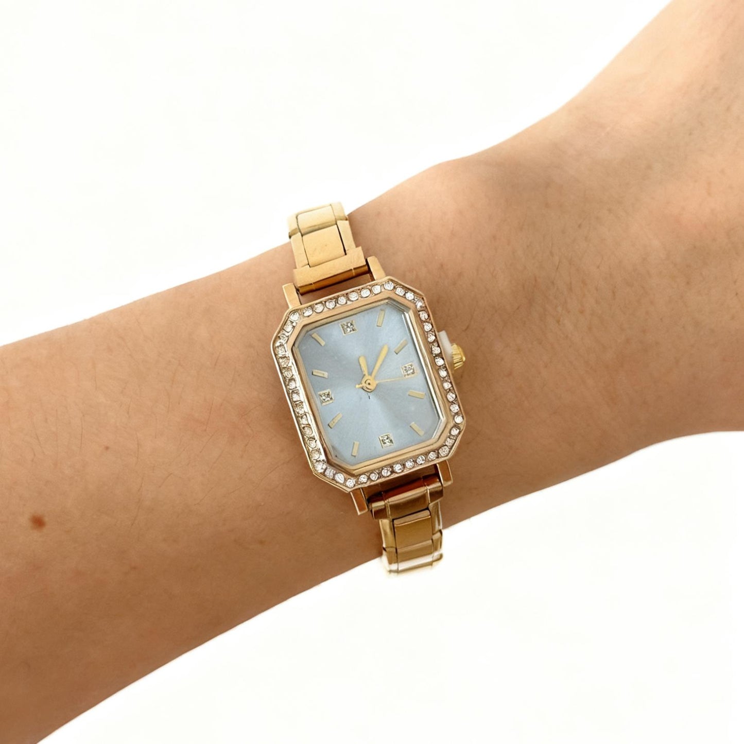 Stylish Square Watch For Women With A Chic Diamond-embellished DesignDIY Customizable