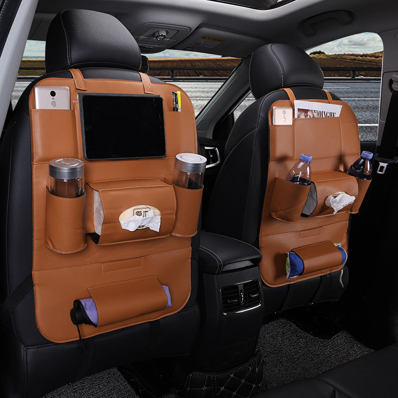 Premium Leather Car Seat Back Organizer