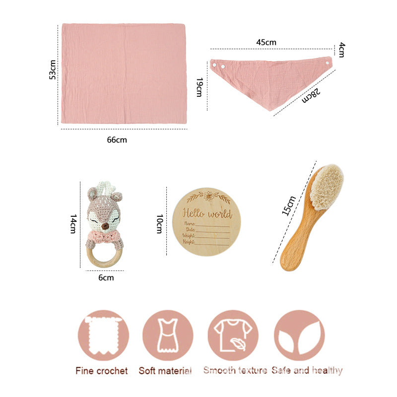 Pure Cotton Crochet Baby Rattle Toys Gift Set