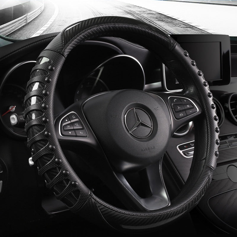 Premium Leather & Silicone Steering Wheel Cover