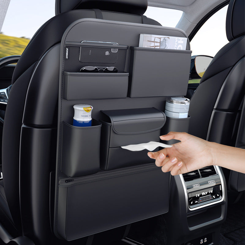 Premium Leather Car Seat Back Organizer