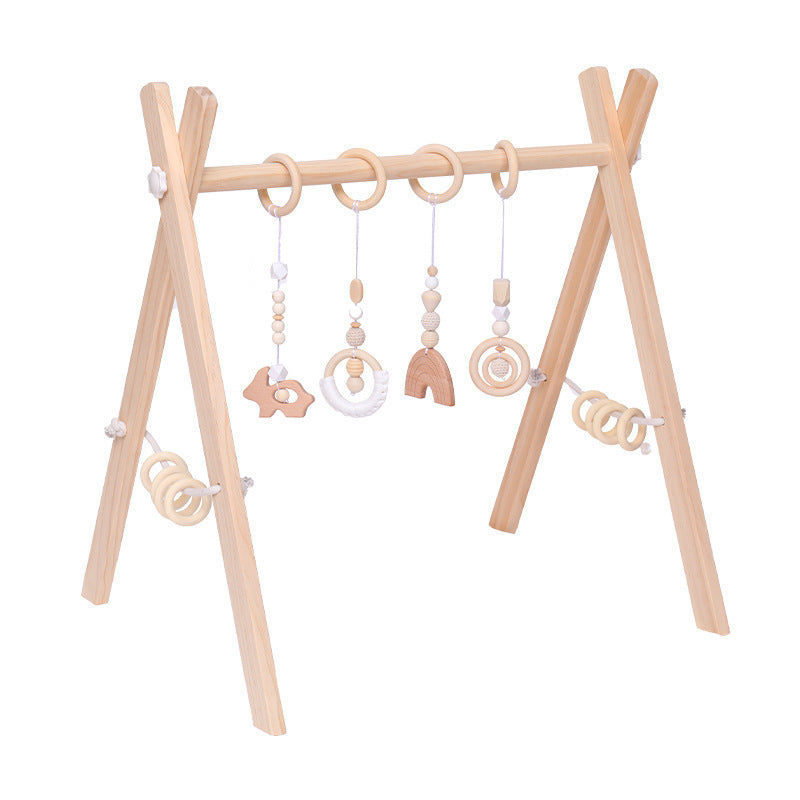 Adjustable Wooden Baby Activity Gym with Bells