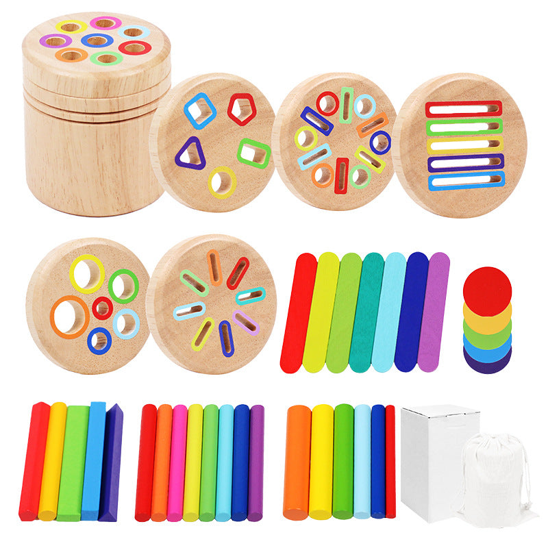 Wooden Color Shape Sorting Cup