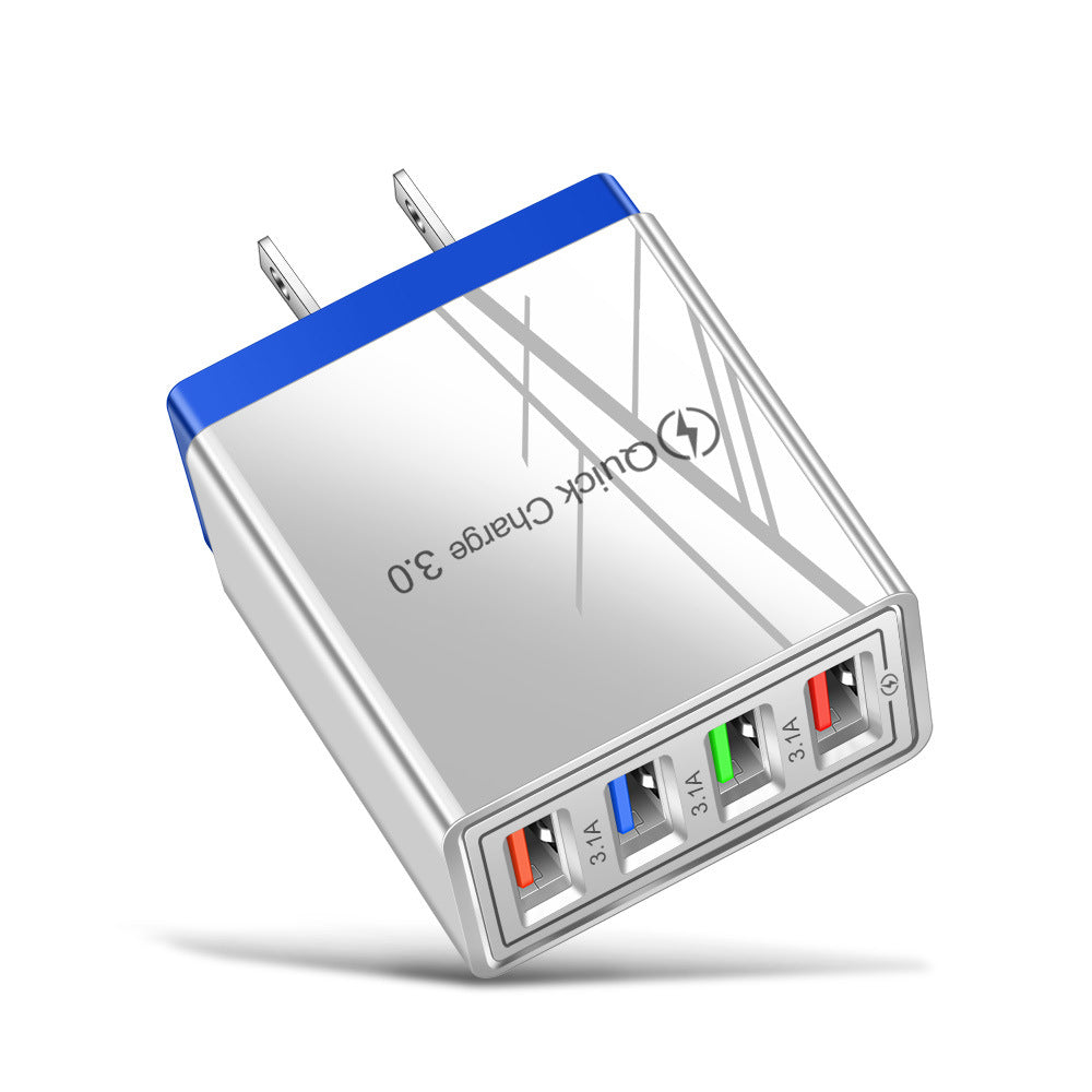 Premium 4-Port USB Wall Charger with Quick Charge 3.0