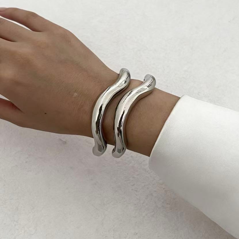 European And American Cross-Border Design-Driven Irregular Metal Bracelet
