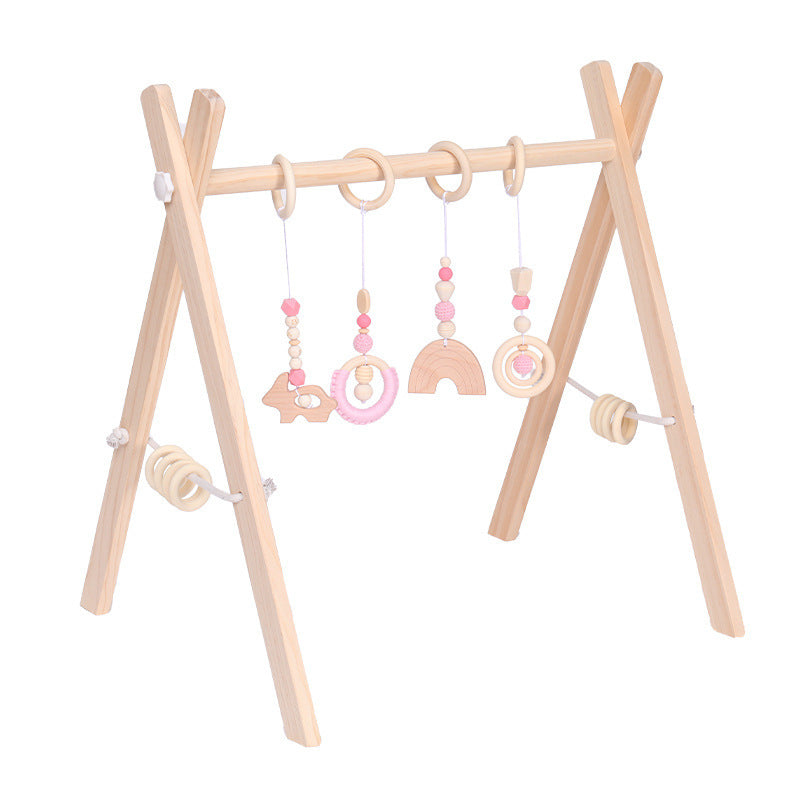 Adjustable Wooden Baby Activity Gym with Bells
